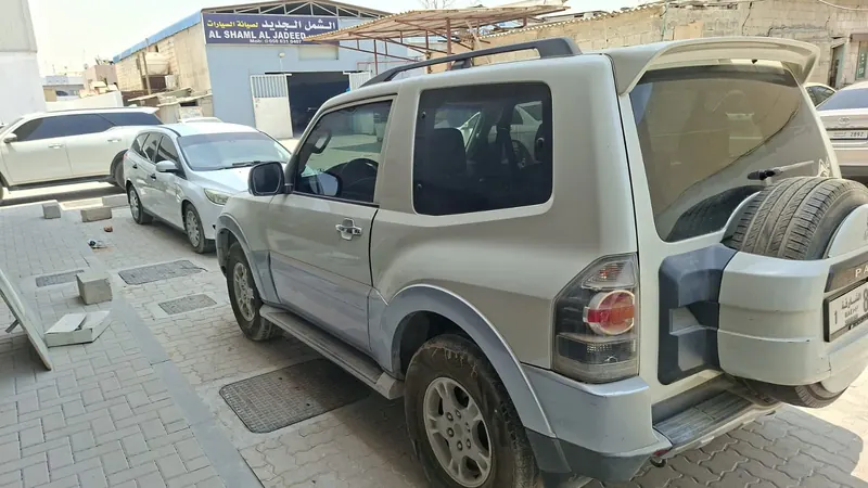 SUV parked outside our Sharjah garage for a suspension check